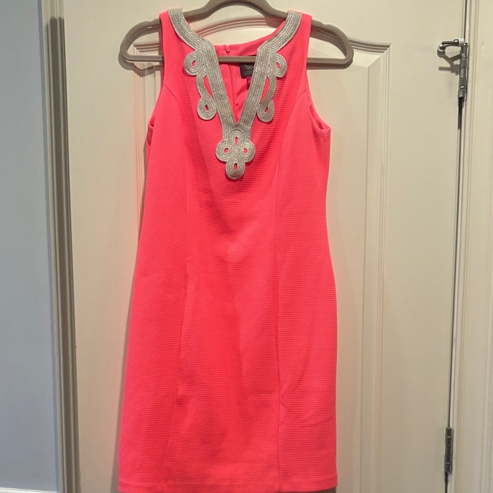 Vince Camuto Coral Dress with Silver Accents